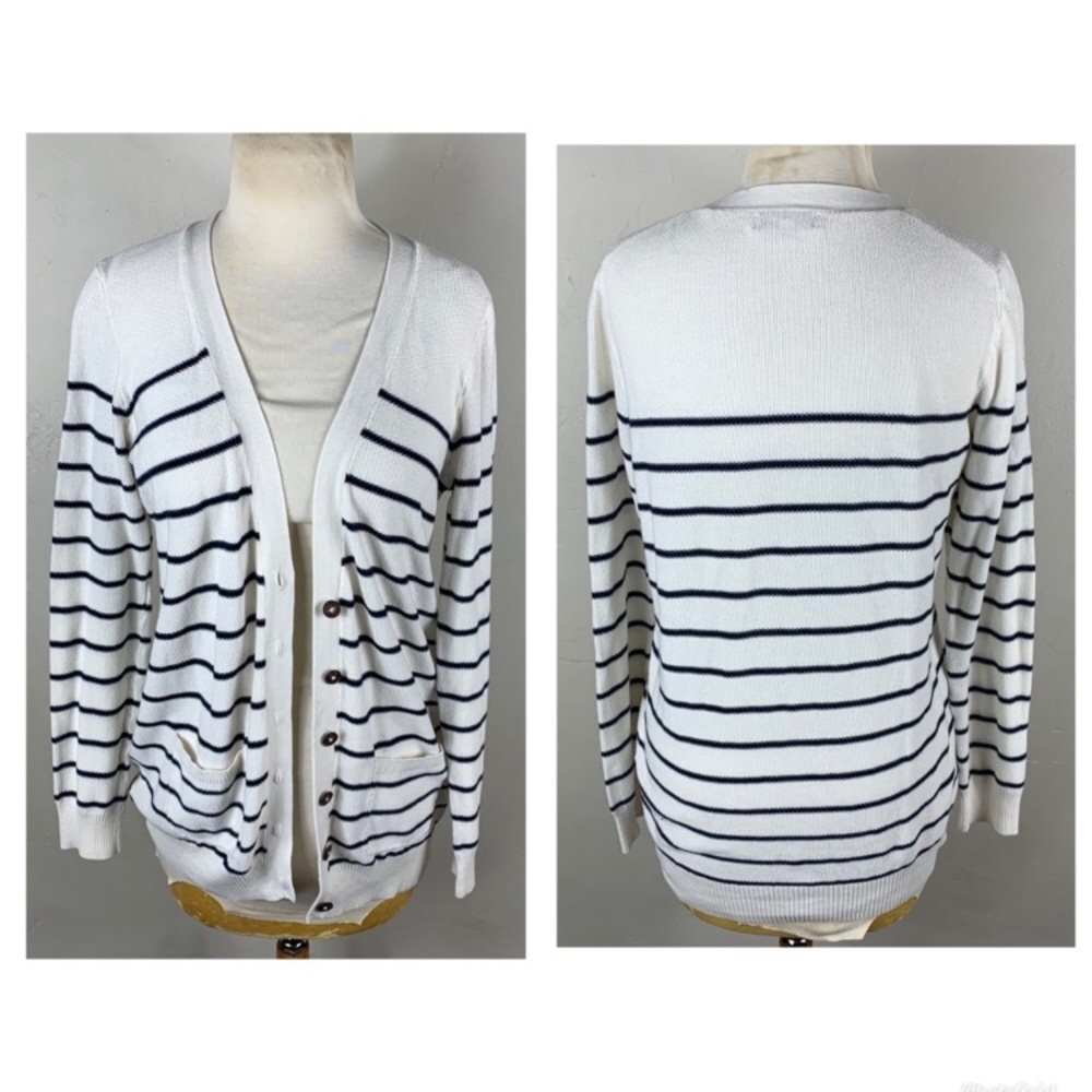 3/$15 Madewell striped boyfriend cardigan buttonup